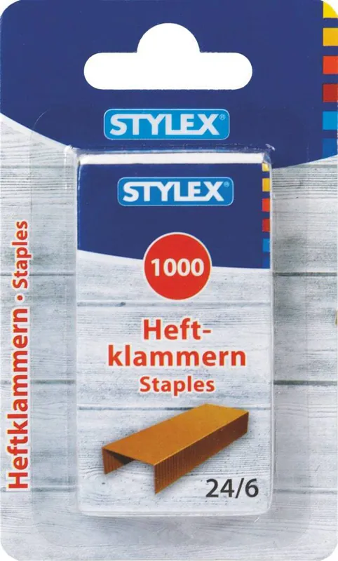 1000 Heftklammern verkupfert Größe 24/6 Tackernadeln für Hefter