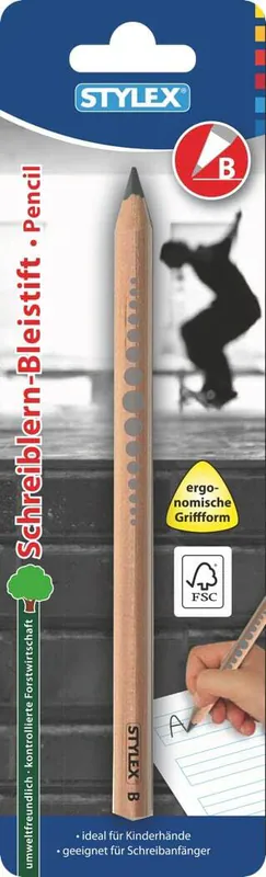 Schreiblernbleistift in ergonomischer Dreikantform Härtegrad: B
