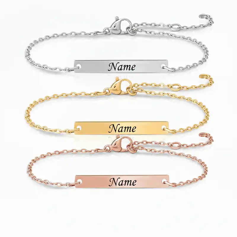 Filigrane Armbänder mit Gravur | Personalisiert Namensarmbänder Geschenk Frauen