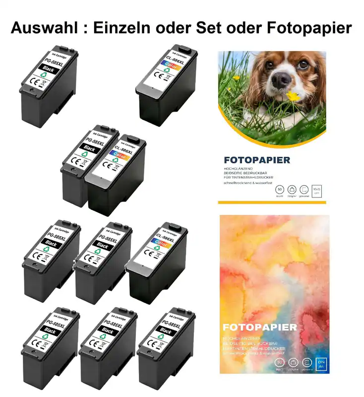 Canon PG-585XL CL-586XL kompatible für PIXMA TS7650i TS7750i - XXL-Füllung !!