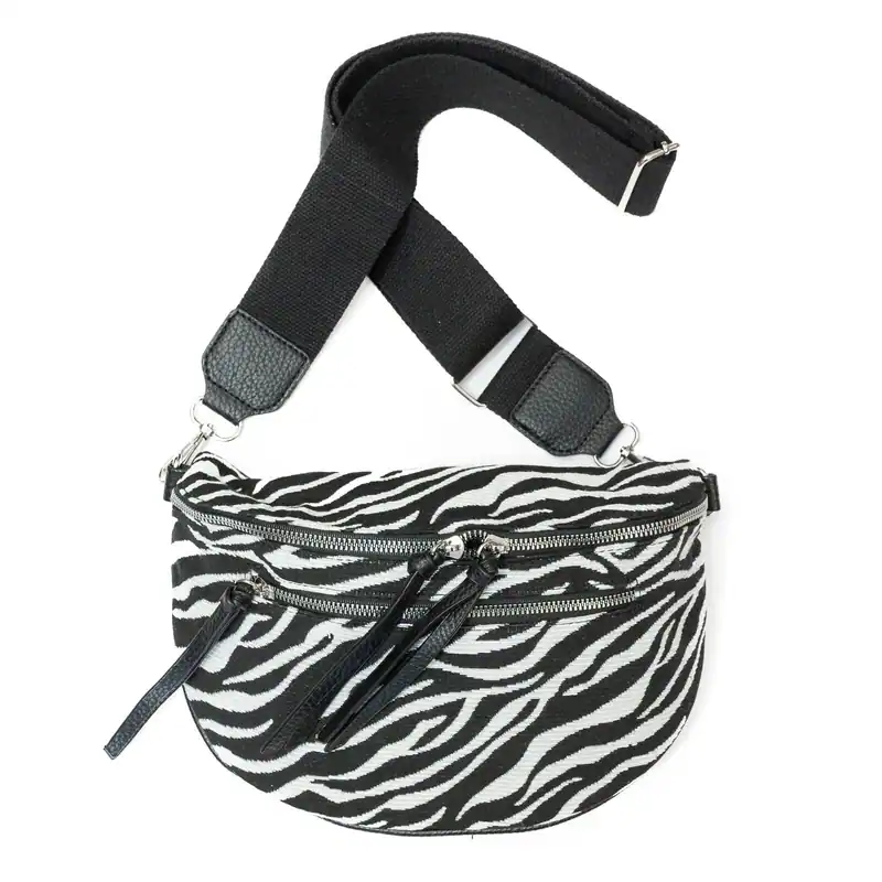 Crossbody Bag Zebra Streifen schwarz Umhängetasche Schultertasche Damen Tasche