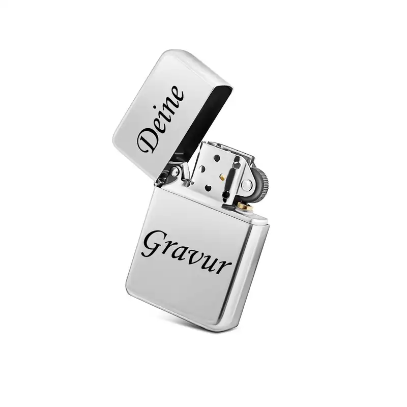 Benzinfeuerzeug Gravur | Geschenk Mann,Papa,Geburtstag | Personalisiert Silber