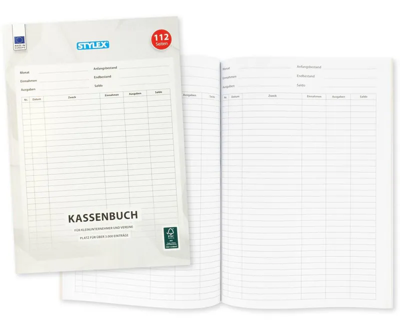 Kassenbuch DIN A4 112 Seiten bedruckte Seiten stabiler Einband