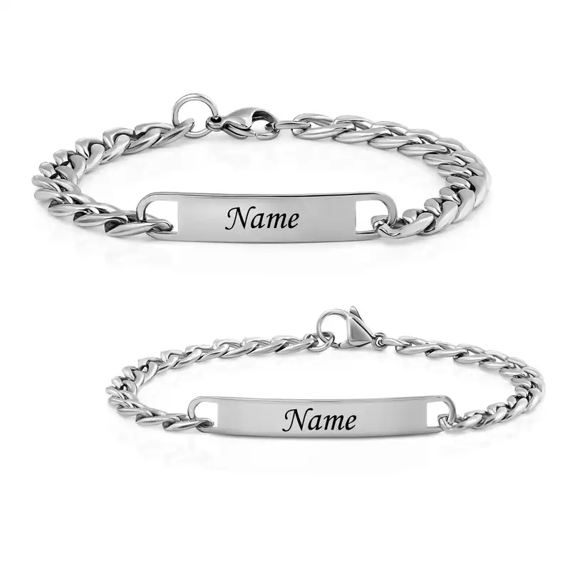 Armband mit Gravur | Partnerarmband Silber | Armbänder mit Gravur nach Wunsch