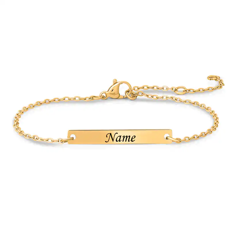 Filigranes Armband Damen | personalisiert mit Gravur | Goldfarben | Geschenkidee