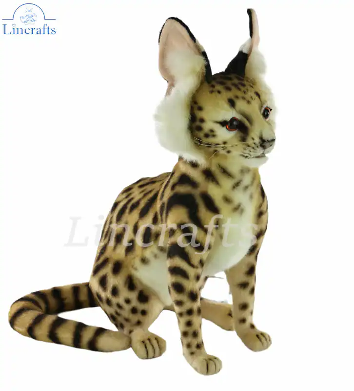 Hansa sitzende Serval Katze 8040 Plüschtier Kuscheltier verkauft von Lincrafts