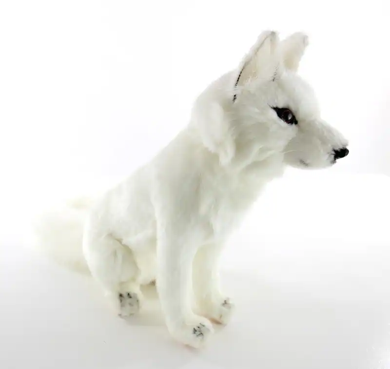 Hansa Polarischer Schneefuchs Plüschtier Kuscheltier, 27 cm. Wildtier Teddy
