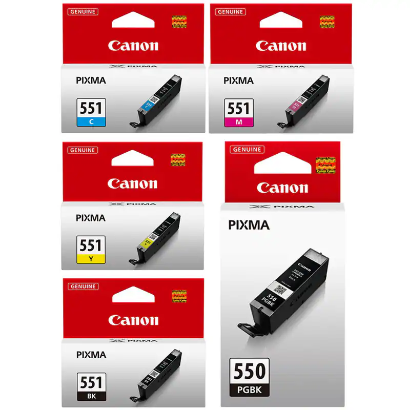 Original Canon PGI-550 + CLI-551 BK C M Y - 5 Patronen o.V.