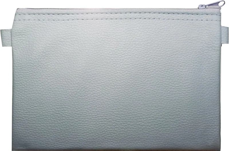 Banktasche grau KUNSTLEDER Geldtasche Aufbewahrungstasche Geldmappe Kfz Tasche