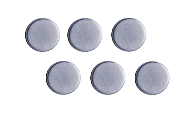 12 Magnete aus Edelstahl, Ø27 mm, Höhe:7 mm, extrastark auch für Glasmagnettafel