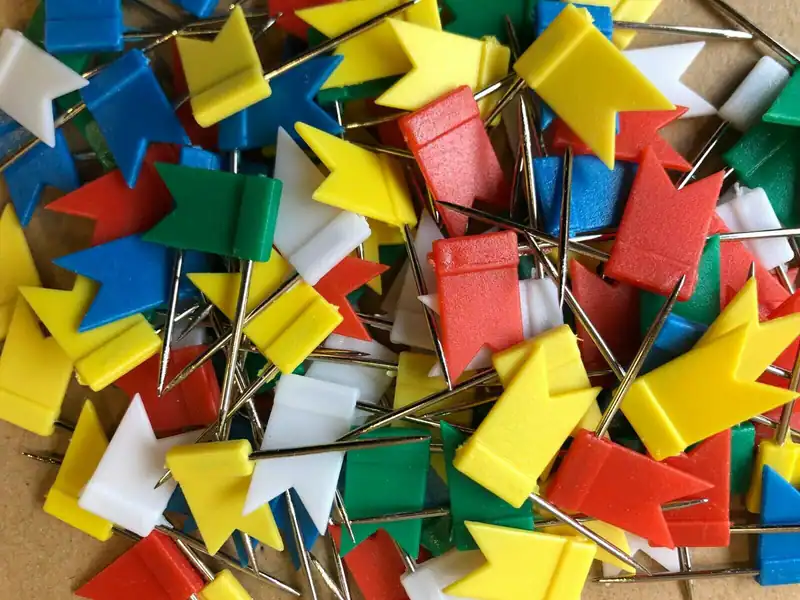 25 Markierungsfahnen Landkarte Flagge Pinnadeln Markierfähnchen für Weltkarte