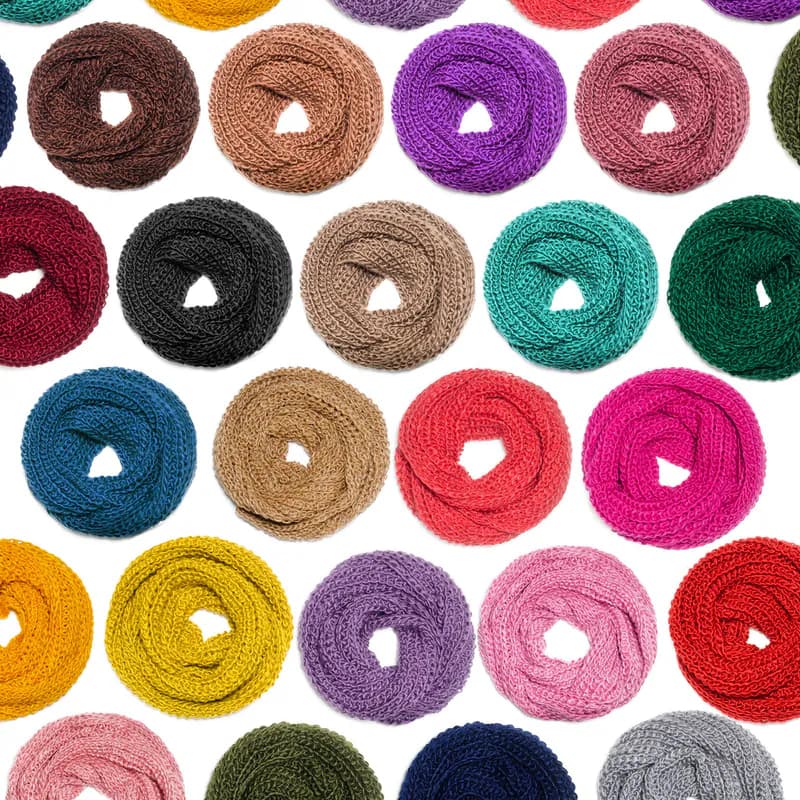 Strickschal Rundschal Unifarben weicher Schal Grobstrick Muster Loop Unisex Neu
