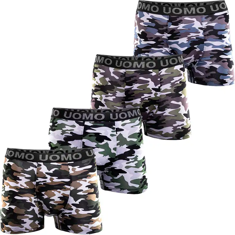 4 St. Herren Boxershorts M-6XL Modal Baumwolle Übergrößen Unterhosen Camouflage