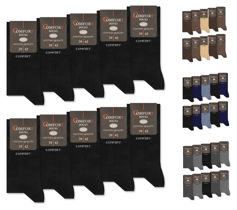Comfort Diabetiker Socken ohne Gummi Baumwolle ohne Naht Herren Damen