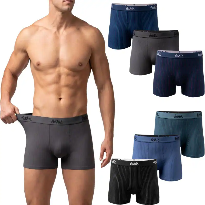 8 Boxer Pesail Herren Boxershorts Baumwolle Unterwäsche Unterhose M- 6XL – neu – Herrenmode – überwiegend weiß – Foto 1 von 5