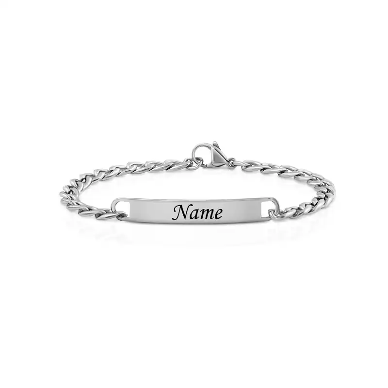 Armband mit Gravur – Partnerarmband Silber Damen | 19 cm personalisiert