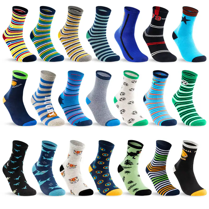 10 Paar Kinder Socken für Jungen (viele Motive zur Auswahl) Baumwolle