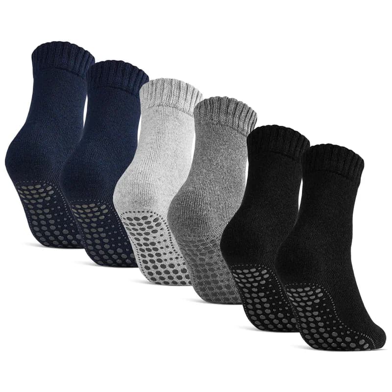 ABS Socken mit Wolle Anti Rutsch Socken Herren Damen Stoppersocken Noppensocken