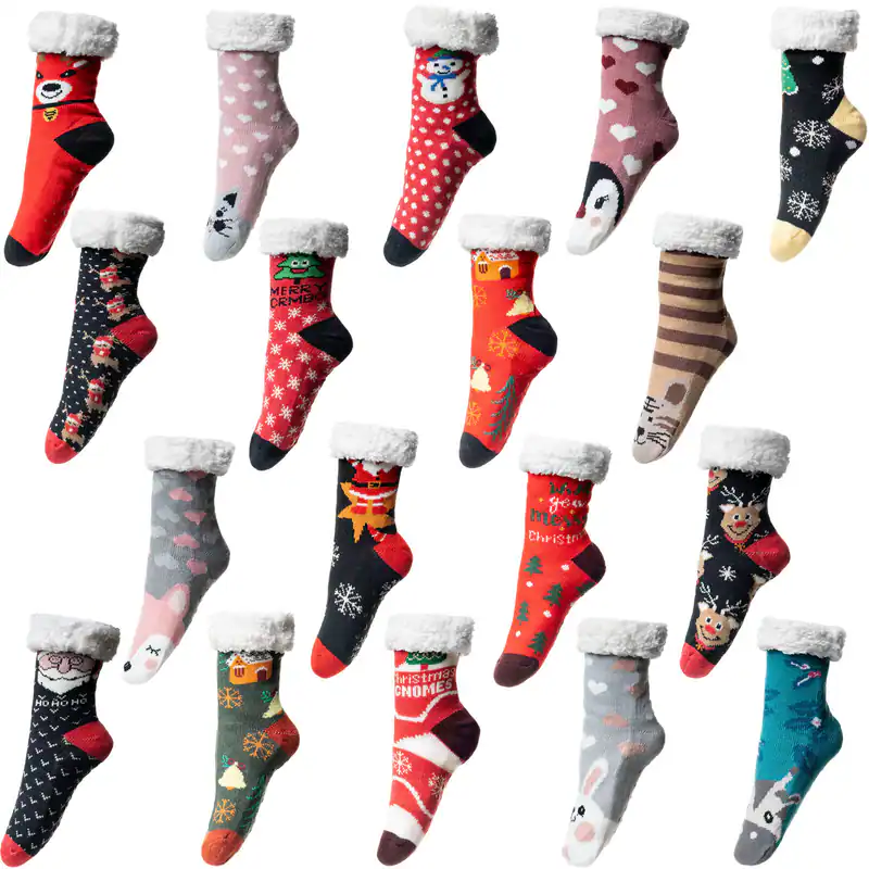 6 Paar Damen Kuschelsocken Gr. 36-41 Weihnachtssocken Hüttensocken Wintersocken