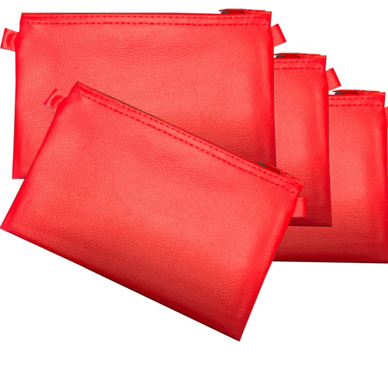 4 x Banktasche rot Geldtasche Aufbewahrungstasche Geldmappe Kfz Tasche Beutel