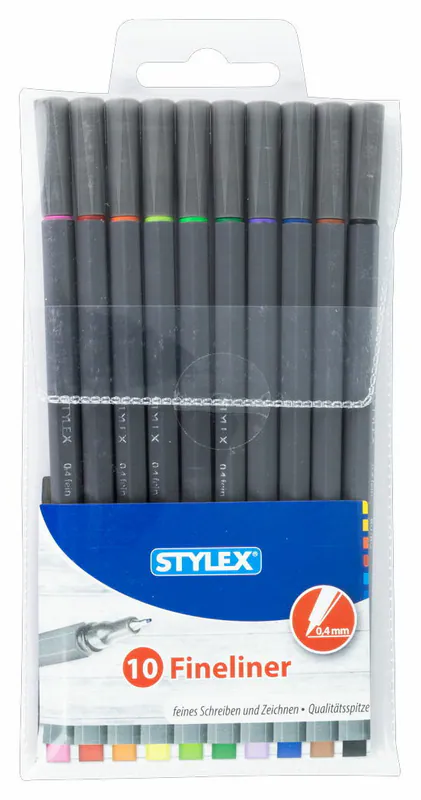 10x Fineliner 0,4 mm Filzstift Set Tintenschreiber für Schule Büro Fasermaler