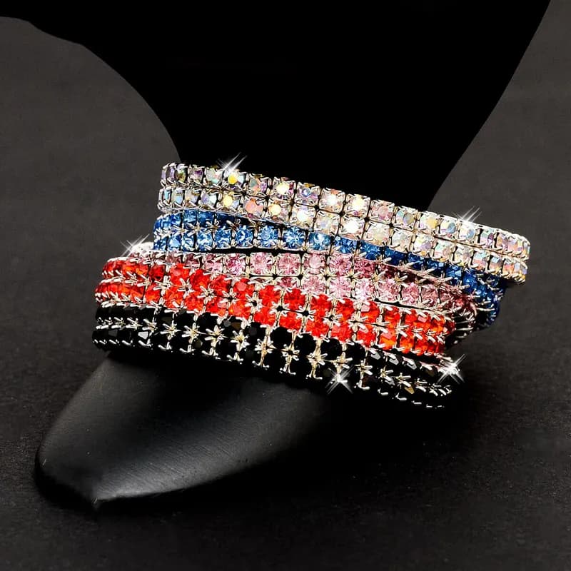 Armband Strassarmband Armschmuck Armreif Silberfarben Modeschmuck Multicolor WOW