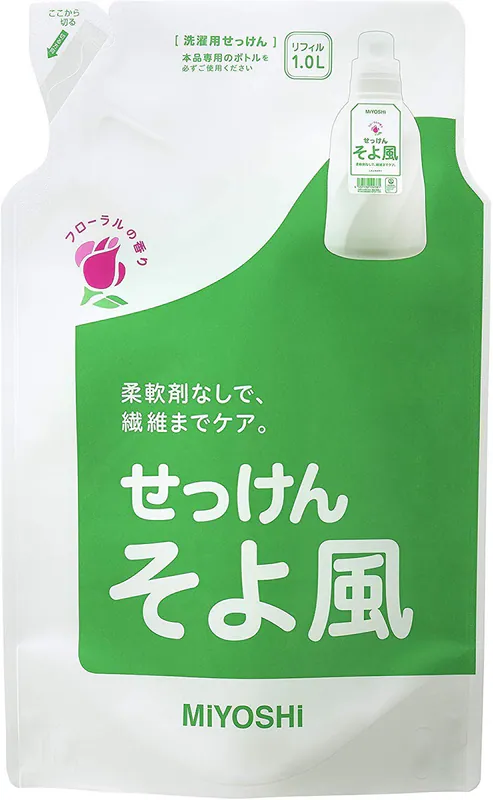 MIYOSHI Flüssigseife Soyokaze Nachfüller 1000 ml x 6