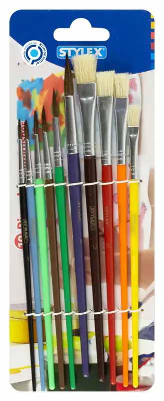 10 er Schulmalpinsel-Set Pinselset Borsten Pinsel Haarpinsel Tuschkasten Pinsel