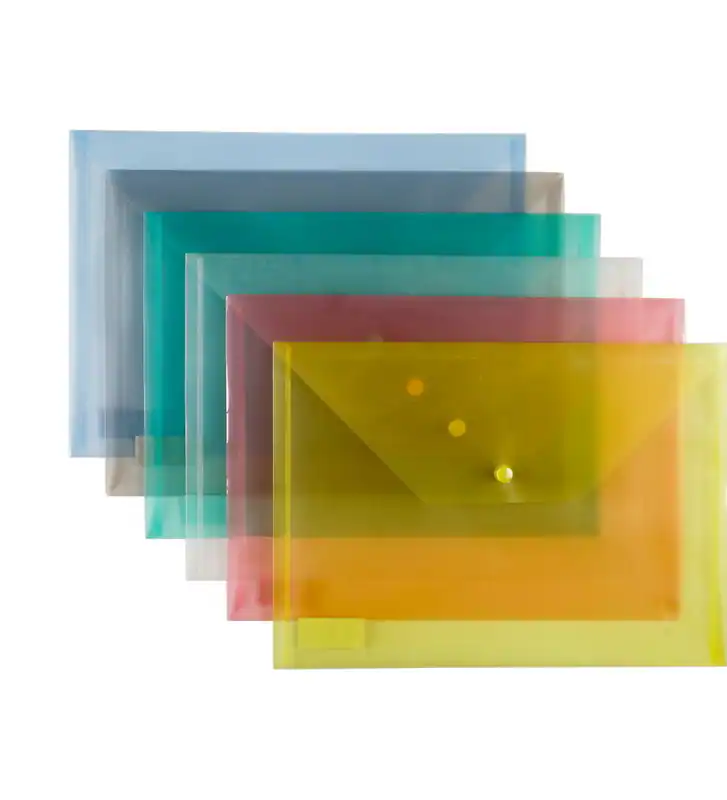 12 Dokumententasche transparent A5 4-Farben Aufbewahrungstasche Dokumentenhülle