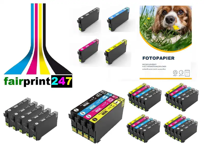 XL-Patronen für Epson WorkForce WF-7840 WF-3820 WF-3825 oder Fotopapier
