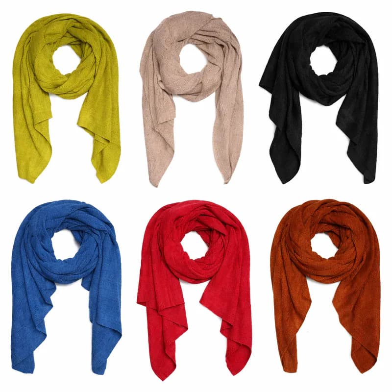 XXL Boucle Schal 10 Farben Stola Poncho asymmetrisch weich kuschelig Winterschal