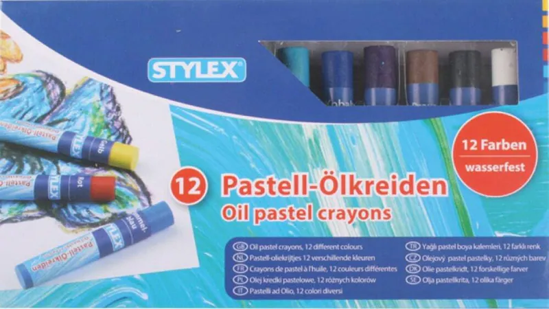 12 Stangen Pastell-Ölkreiden sehr farbintensiv wasserfest malen zeichnen