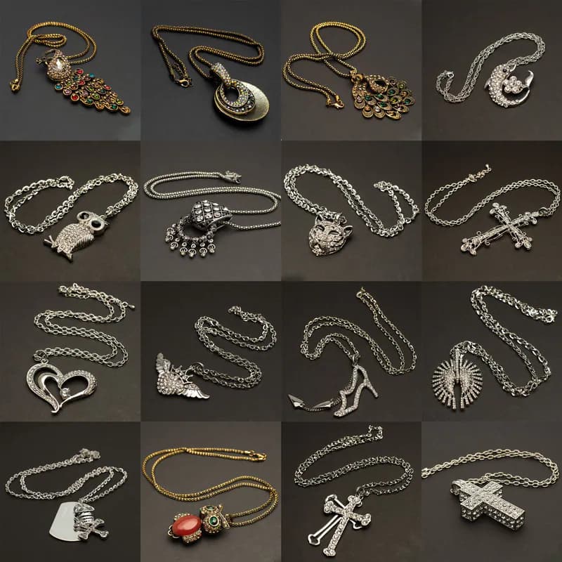 Halskette Strass Zirkonia Anhänger Modeschmuck Tiermotive Herz Kreuz Totenkopf