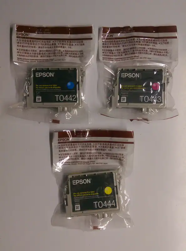 3 x Original Epson T0442 T0443 T0444 ColorSet C64 C66 C84 C86 CX3600 CX6400