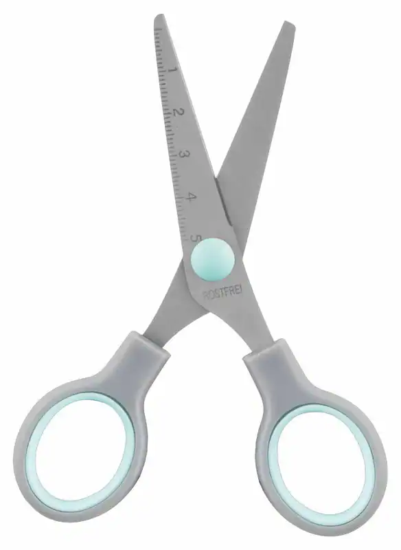 Schere rund Bastelschere Kinderschere Hobby mit Softgriff Edelstahl 13 cm