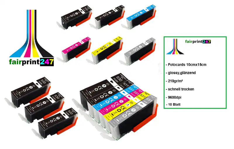 XXL-Patronen ersetzten Canon PGI-530 BK CLI-531 XL C M Y GY kein original