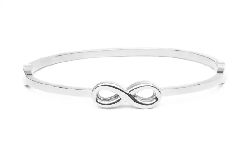 Edelstahl Armreif Silberfarben Unendlichkeit Infinity Damen Armband Geschenk❤️