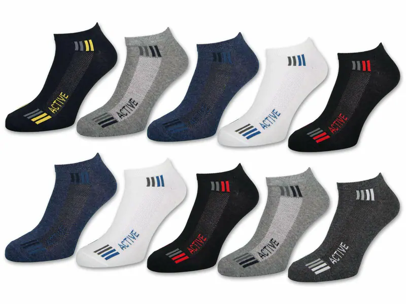 10 Paar Sneaker Socken Herren Sportsocken Atmungsaktiv Baumwolle