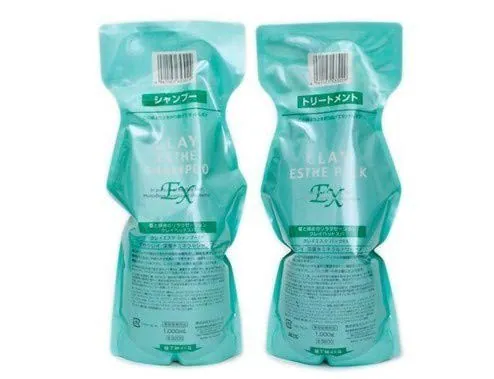 MoltoBene Clay Esthe Shampoo EX 1000ml & Pack EX 1000g Nachfüllset