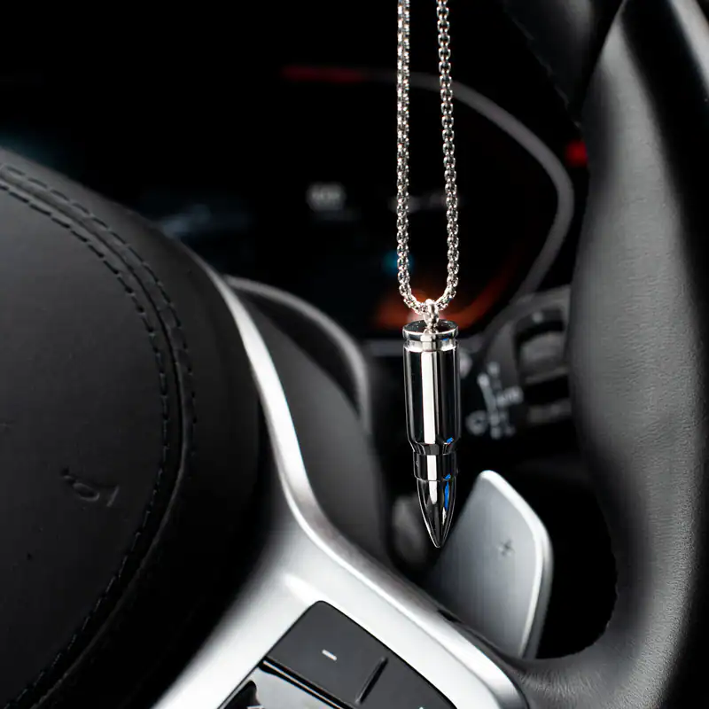 Edelstahl Halskette Bullet Patronen Anhänger Herren Biker Kette Herrenschmuck