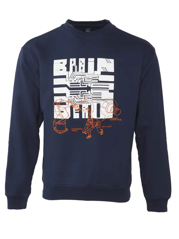 Brain Dead Herren Sweatshirt Navy bestickt 100% Baumwolle Größe S