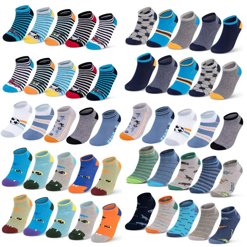 Sneaker Socken Jungen 10 Paar Kindersocken Baumwolle Atmungsaktiv