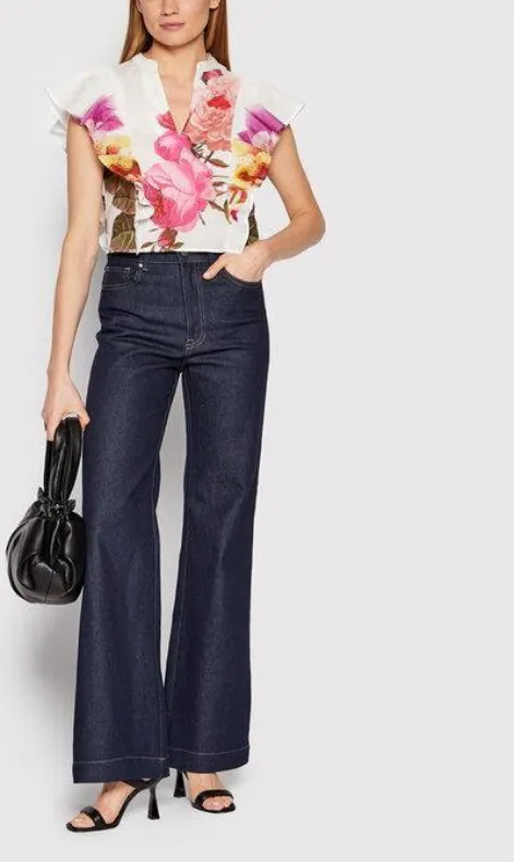 Desigual X Christian Lacroix Damen Bluse Floral Volants XL 22SWBW26