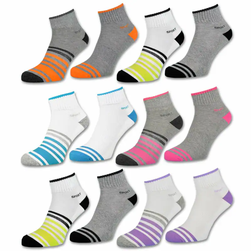 6 | 12 Paar Sneaker Socken Damen Sportsocken Frotteesohle Baumwolle