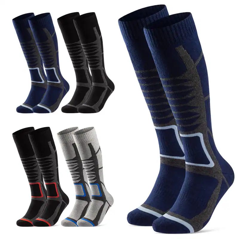 Skisocken Herren Damen Thermo Kniestrümpfe Winter Vollfrottee Skistrümpfe