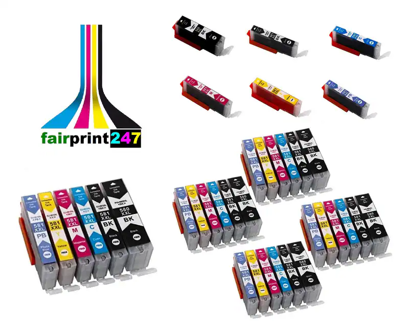 XXL-Patronen für Canon PIXMA TS8353 TS9150 TS9155 TS8350a TS8351a mit fotoblau