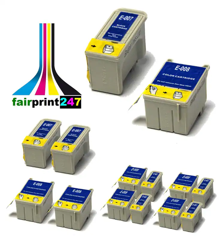 XL Druckerpatronen für Epson ersetzt T007 schwarz T008 color kein original