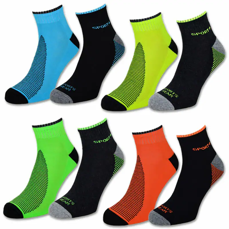 4 | 6 | 12 Paar Sneaker Socken Herren Damen Sport Socken mit Frotteesohle NEON