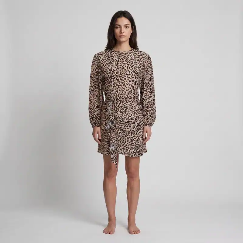 Maje Kleid Mehrfarbig Leopardenmuster Gr. 38 FR Damen MFPRO02700