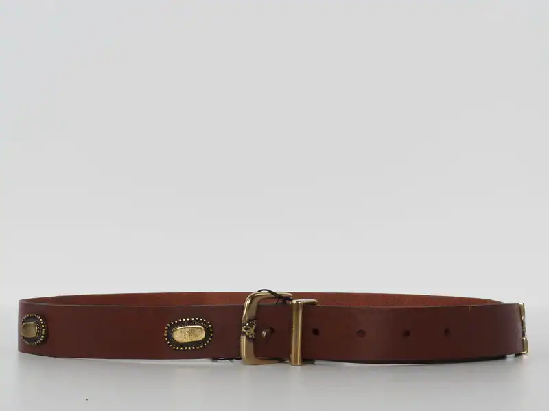 Maje Damen Ledergürtel Braun Nieten Größe 37 L SFACE00222